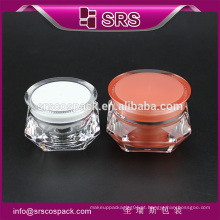 SRS frasco de creme cosmético de amostra grátis, 15g 30g 50g acrílico frasco de cosméticos luxo